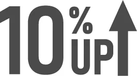 １０％アップのアイコン