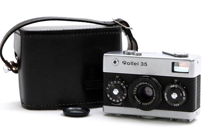 Rollei35 シルバー (MADE IN GERMANY) レンズフィルター・レザーケース
