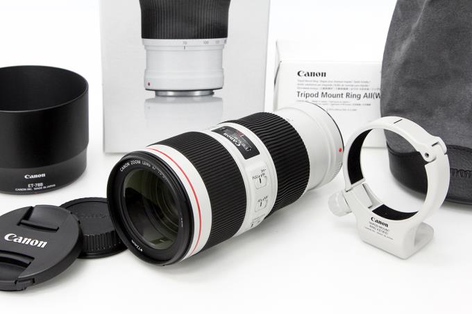 美品 Canon EF70-200mm F4L IS USM フード、三脚座付き-