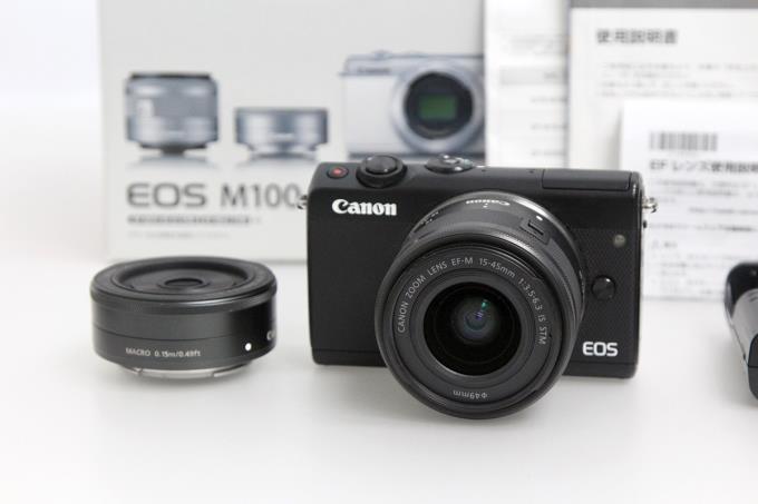 Canon EOS M100ダブルレンズキット（グレー）スマホ/家電/カメラ - ミラーレス一眼