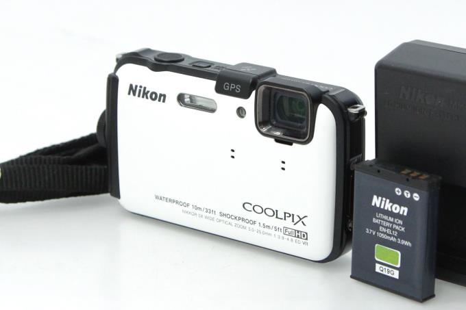 □美品□ ニコン Nikon ナチュラルホワイト AW100 COOLPIX