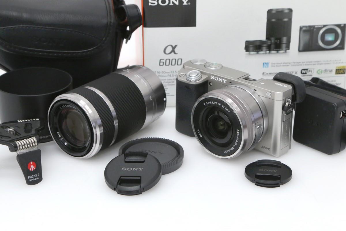 新素材新作 美品 SONY α6000 ILCE-6000Y ダブルズームレンズキット 