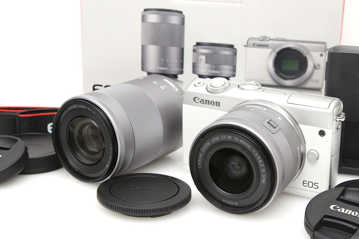 Canon EOS M100 ホワイト 本体＋ストラップ EOS キヤノン ミラーレス一眼 CANON M100 レンズキット ホワイト