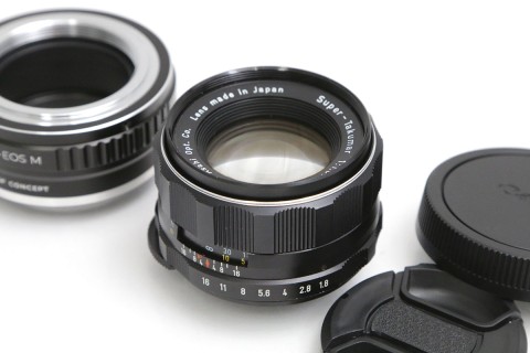 Super-Takumar 55mm F1.8+EOS-M用マウントアダプター付属 CA01-B5036-2M6B