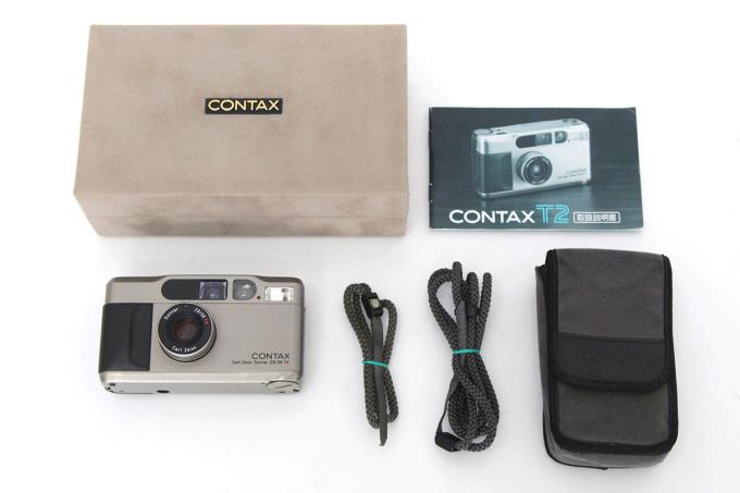 【完動品・美品】Contax T2 チタンシルバー フィルムカメラ