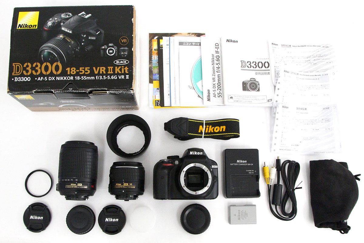 【美品】Nikon デジタル一眼レフカメラ D3300 ダブルズームキット