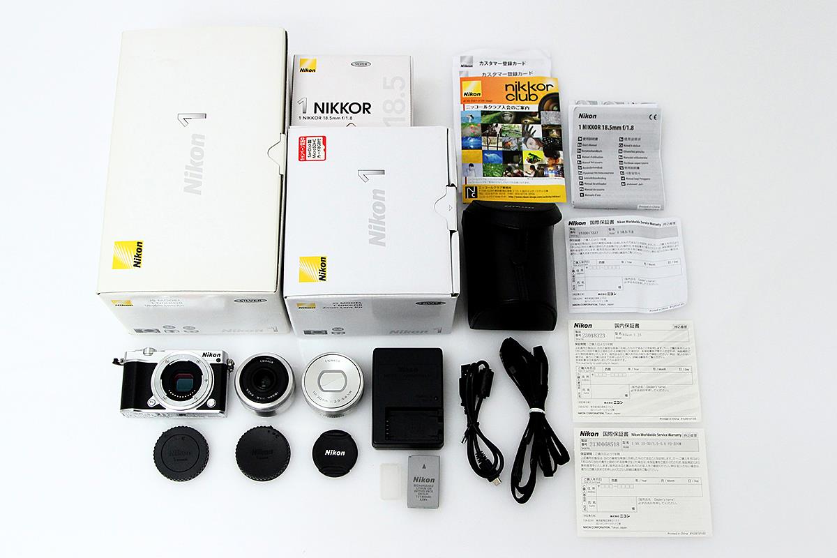 Nikon 1 J5 ダブルレンズキット シルバー シャッター回数 約1100回以下