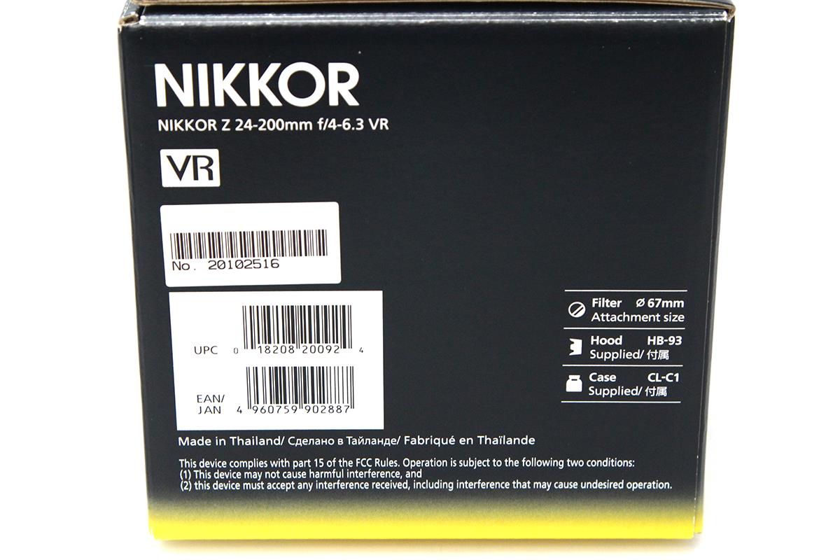 NIKKOR Z 24-200mm f4-6.3 VR CA01-M1599-2N3 | ニコン | ミラーレスカメラ用│アールイーカメラ