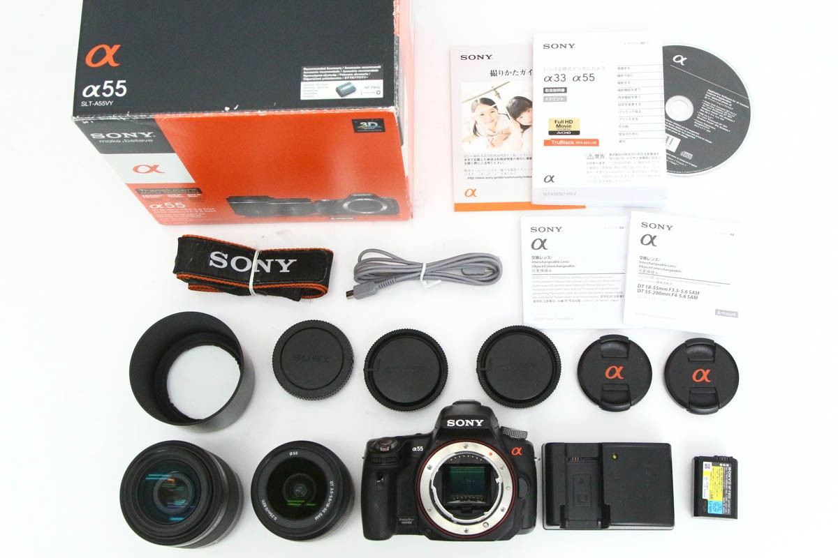 ソニー SONY α55 SLT-A55VY ダブルズームレンズキット カメラ、光学