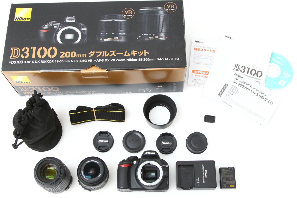 D3100 200mmダブルズームキット(センサー清掃済み) CA01-R6501-3X1
